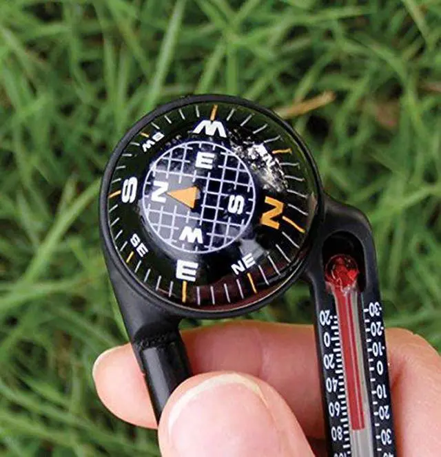 Alt view image 6 of 7 - _Mega Brand TempaComp - Ball Compass and Thermometer Carabiner | Hiking, Backpacking, and Camping Accessory | Clip On to Pack, Parka, or Jacket