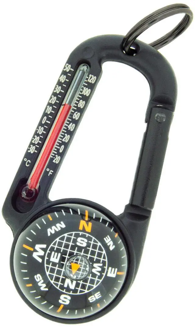 Main image of _Mega Brand TempaComp - Ball Compass and Thermometer Carabiner | Hiking, Backpacking, and Camping Accessory | Clip On to Pack, Parka, or Jacket