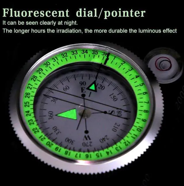 Alt view image 5 of 7 - _Mega Brand Multifunctional Compass, Metal Military Waterproof High Accuracy Compass with Map Measurer, Distance Calculator,Bubble Level Perfect for Outdoor Activities, Matte Black