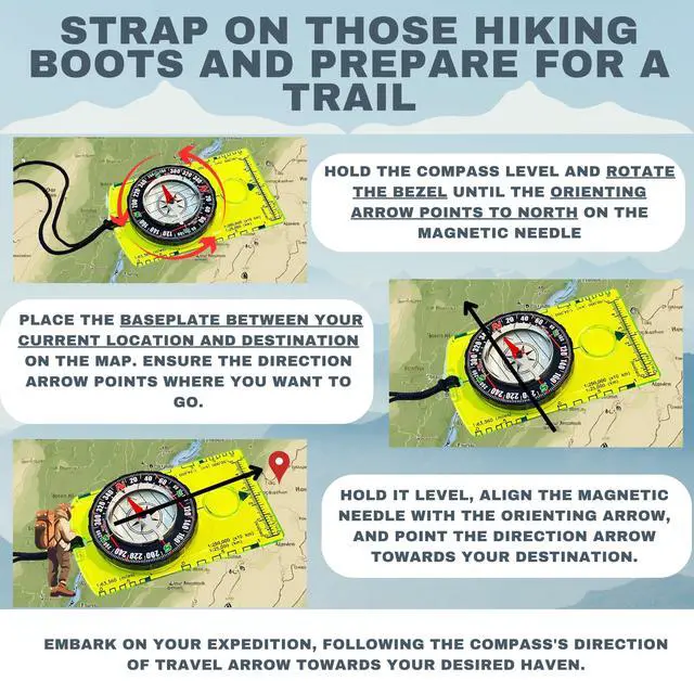 Alt view image 6 of 7 - _Mega Brand Pack of 2 Orienteering Compass Hiking-Compasses boy Scout Kids- Magnetic Gear Set Navigation map- Brujulas orientacion-Backpacking Camping Hunting Survival. (2 Compasses)