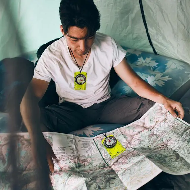 Alt view image 7 of 7 - _Mega Brand Pack of 2 Orienteering Compass Hiking-Compasses boy Scout Kids- Magnetic Gear Set Navigation map- Brujulas orientacion-Backpacking Camping Hunting Survival. (2 Compasses)