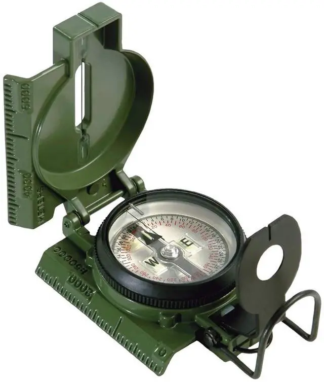 Main image of _Mega Brand  Official US Military Tritium Lensatic Compass, Olive Drab Accurate Waterproof Hand Held Compasses with Pouch for Hiking Camping Navigation Survival Backpacking Orienteering