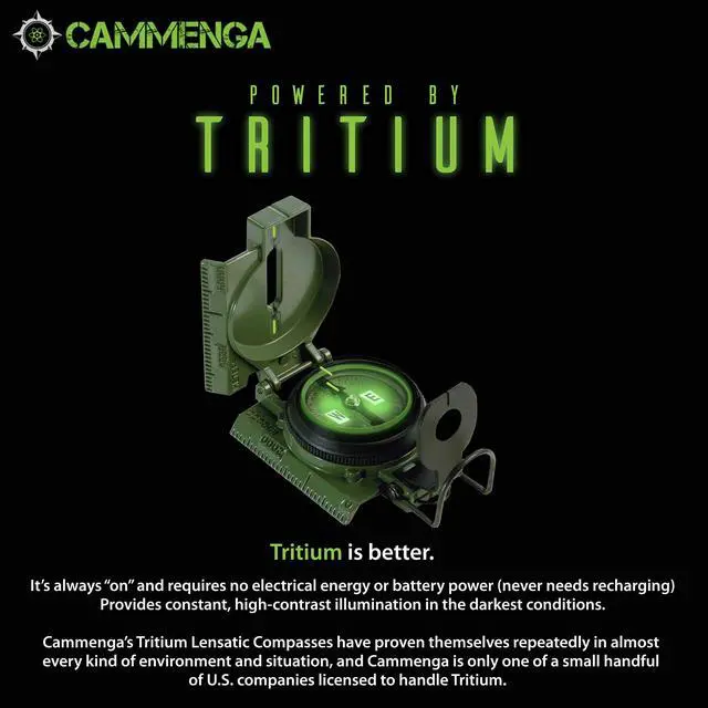 Alt view image 3 of 7 - _Mega Brand  Official US Military Tritium Lensatic Compass, Olive Drab Accurate Waterproof Hand Held Compasses with Pouch for Hiking Camping Navigation Survival Backpacking Orienteering