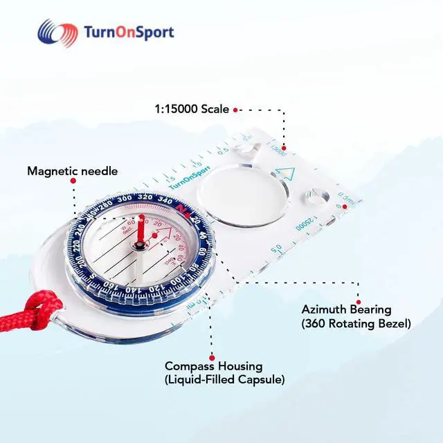 Alt view image 4 of 7 - Orienteering Compass - Hiking Backpacking Compass | Advanced Scout Compass Camping and Navigation | Boy Scout Compass Kids - Children Compasses for Map Reading - Baseplate Compass Survival