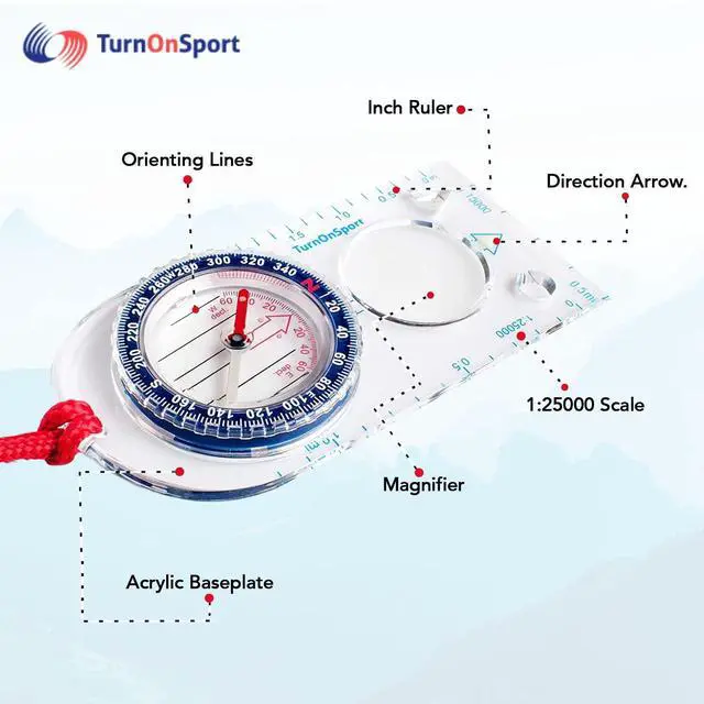 Alt view image 3 of 7 - Orienteering Compass - Hiking Backpacking Compass | Advanced Scout Compass Camping and Navigation | Boy Scout Compass Kids - Children Compasses for Map Reading - Baseplate Compass Survival