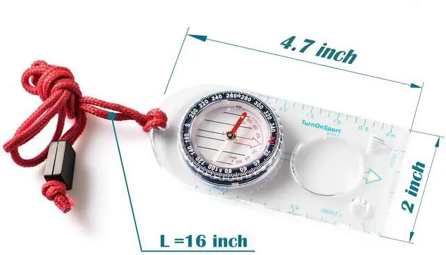 Alt view image 6 of 7 - Orienteering Compass - Hiking Backpacking Compass | Advanced Scout Compass Camping and Navigation | Boy Scout Compass Kids - Children Compasses for Map Reading - Baseplate Compass Survival