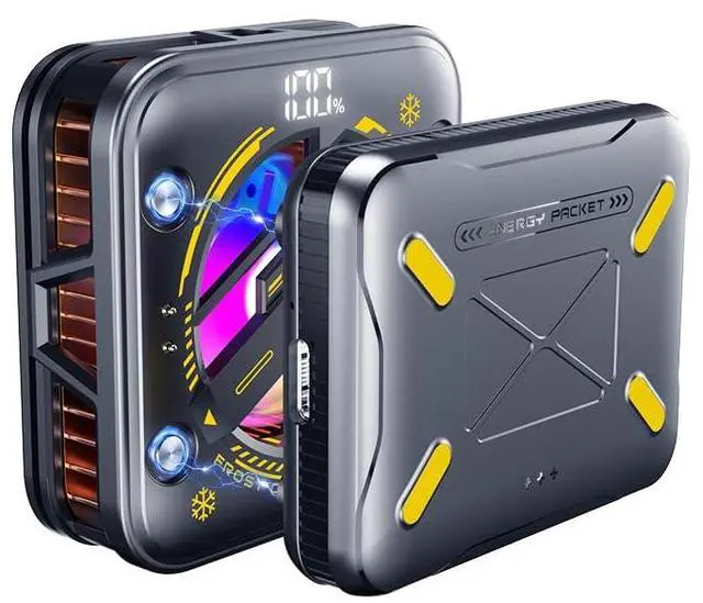 Main image of Magnetic Phone Cooler with Battery,Rechargeable Wireless Cooling Fan for iPhone/iPad,Phone Cooling Case Radiator Heatsink with RGB LED for iPhone MagSafe Series/Samsung/Android