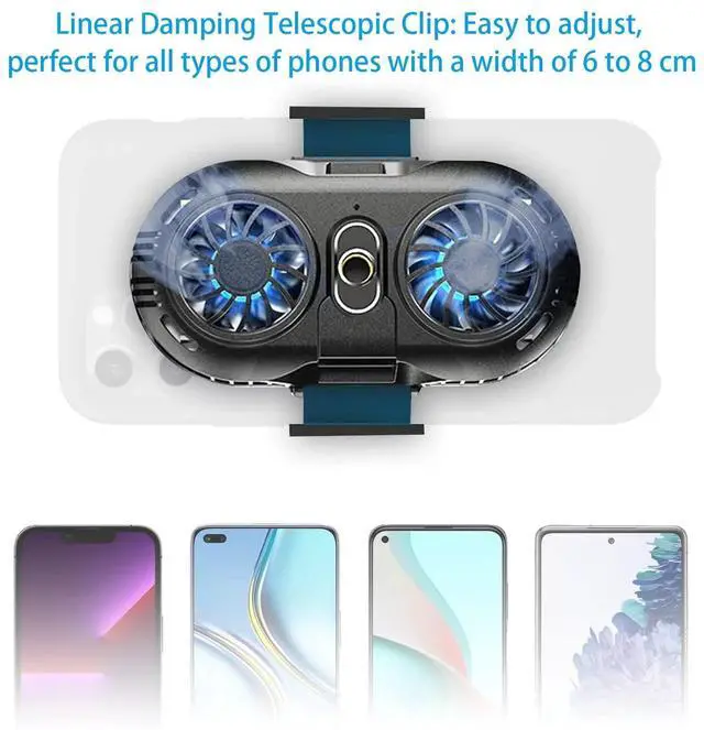 Alt view image 2 of 7 - NEVEIKA Phone Cooler, Cellphone Radiator with Dual Semi-Conductor Cooling Chip, Mobile Phones with a Width of 6 to 8 cm for Tiktok Live Streaming, Outdoor Vlog, Mobile Gaming.