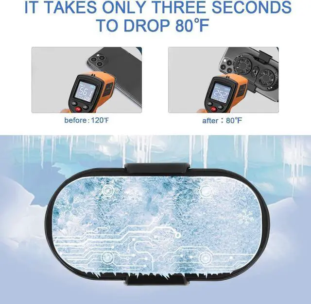 Alt view image 7 of 7 - NEVEIKA Phone Cooler, Cellphone Radiator with Dual Semi-Conductor Cooling Chip, Mobile Phones with a Width of 6 to 8 cm for Tiktok Live Streaming, Outdoor Vlog, Mobile Gaming.