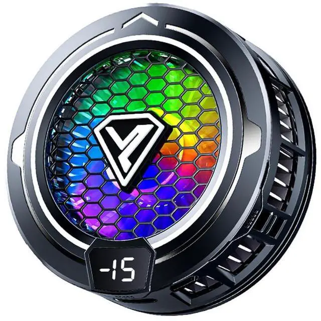 Main image of _Mega Brand Phone Cooling Fan, Magnetic Radiator with RGB Lights,for Mobile Games and Live Streaming, Universal Compatibility for Android/iPhone/iPad, Large-Area Conduction Cooling (Cooler 2 Black)