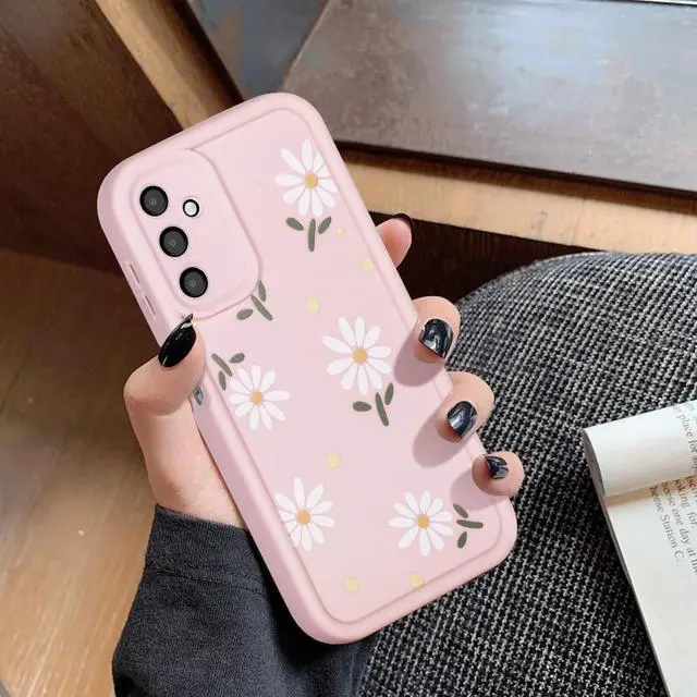Alt view image 6 of 6 - _Mega Brand for Samsung Galaxy A15 5G Case, Creative Flower Pattern Design Girls Women Liquid Silicone Cover, Thicker Frame Shockproof and Scratch-Resistant Soft Case for Samsung A15 - Pink