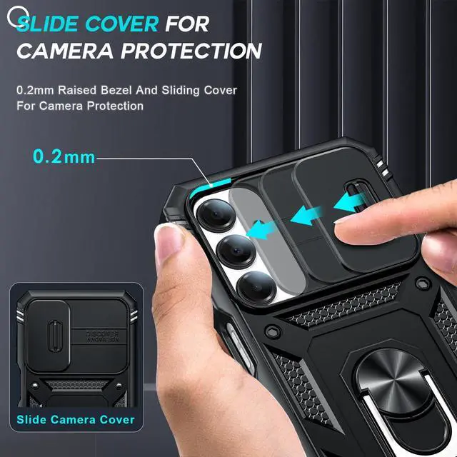 Alt view image 2 of 7 - _Mega Brand Galaxy A16-5G Phone Case: Galaxy A16 5G Screen Protector [2 Packs] with Camera Cover, Military-Grade Heavy Duty Protection Cell Android Basic Funda para Samsung Galaxy A 16 5G Phone, Black