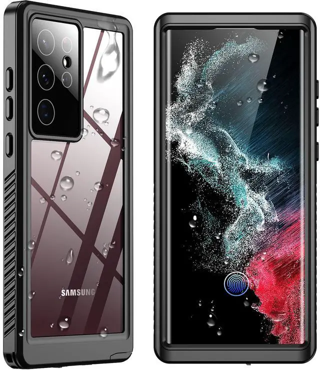 Main image of SPIDERCASE Designed for Samsung Galaxy S22 Ultra Case Waterproof, Built-in Screen Protector Full Protection Heavy Duty Shockproof Anti-Scratched Rugged Case, Black