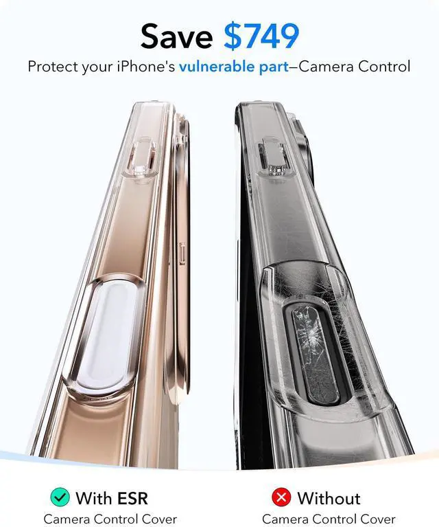 Alt view image 4 of 7 - _Mega Brand iPhone 16 Pro Case, Camera Control Button Compatible with MagSafe, Military-Grade Protective Case for iPhone 16 Pro, Built-in Stash Stand iPhone Case, Scratch-Resistant Back Cover, Clear