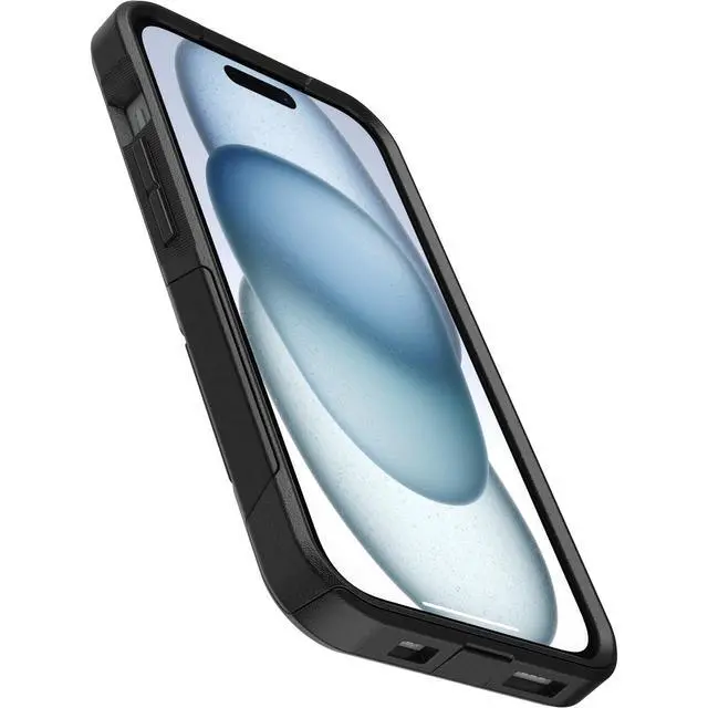 Alt view image 2 of 4 - _Mega Brand iPhone 16e, 15, 14, & 13 Commuter Series Case - Black, Slim & Tough, Pocket-Friendly, with Port Protection