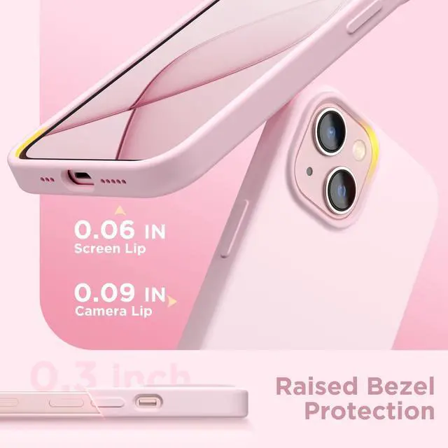 Alt view image 7 of 7 - _Mega Brand Magnetic for iPhone 13 Case & iPhone 14 Case, Compatible with MagSafe, [Soft Anti-Scratch Microfiber Lining], Slim Liquid Silicone Shockproof Protective Phone Case 6.1 inch, Chalk Pink