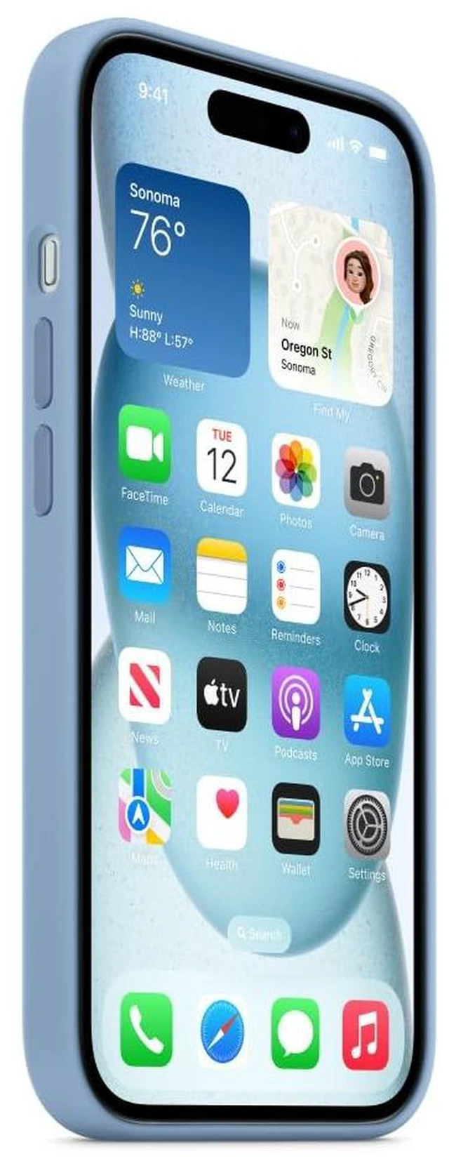 Alt view image 2 of 2 - iPhone 15 Silicone Case with MagSafe - Winter Blue