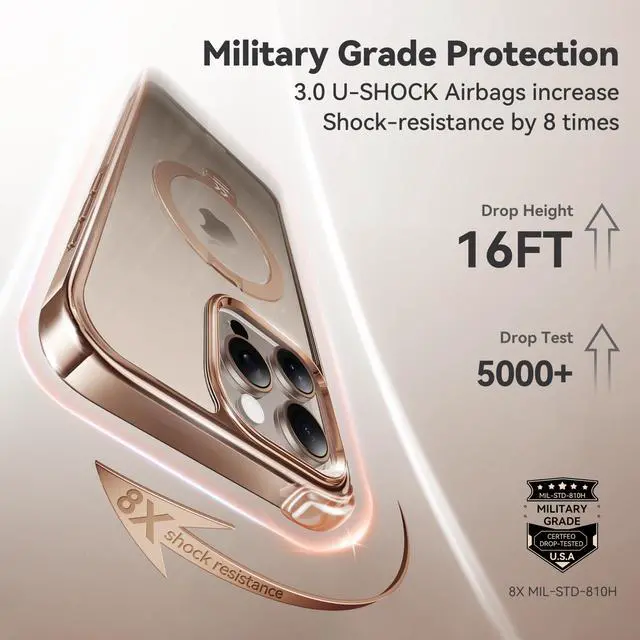 Alt view image 6 of 7 - 360 Spin Magnetic Stand for iPhone 16 Pro Max Case Desert Titanium
