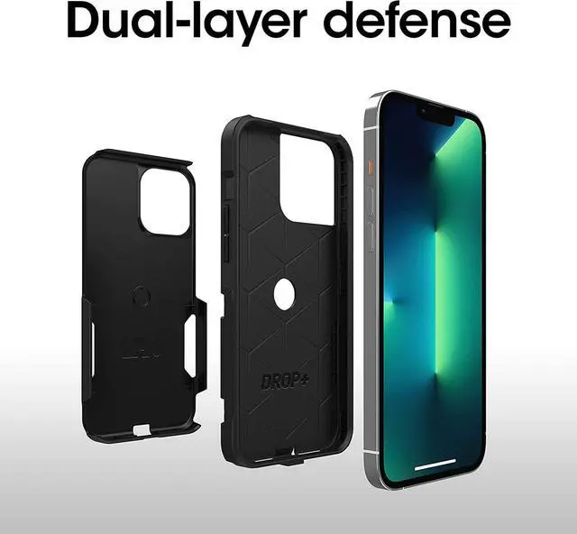 Alt view image 5 of 7 - _Mega Brand iPhone 13 Pro Max & iPhone 12 Pro Max Commuter Series Case - Black, Slim & Tough, Pocket-Friendly, with Port Protection