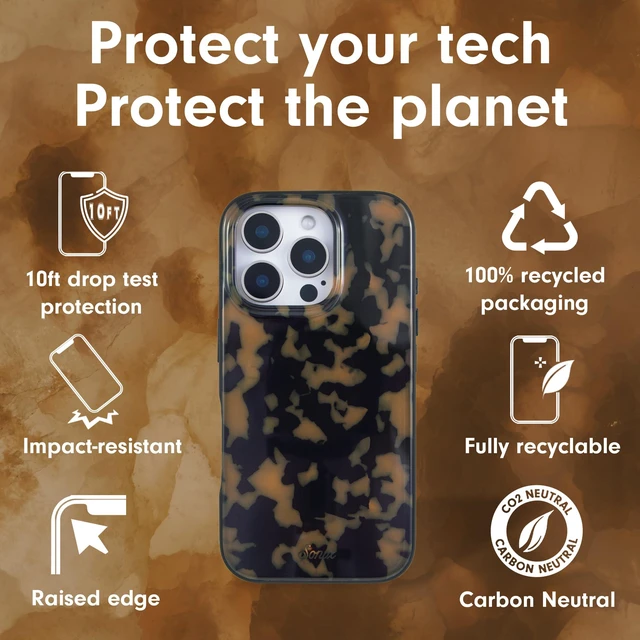 Alt view image 4 of 7 - Case for iPhone 16 Pro | Compatible with MagSafe | 10ft Drop Tested | Tortoiseshell | Brown Tort
