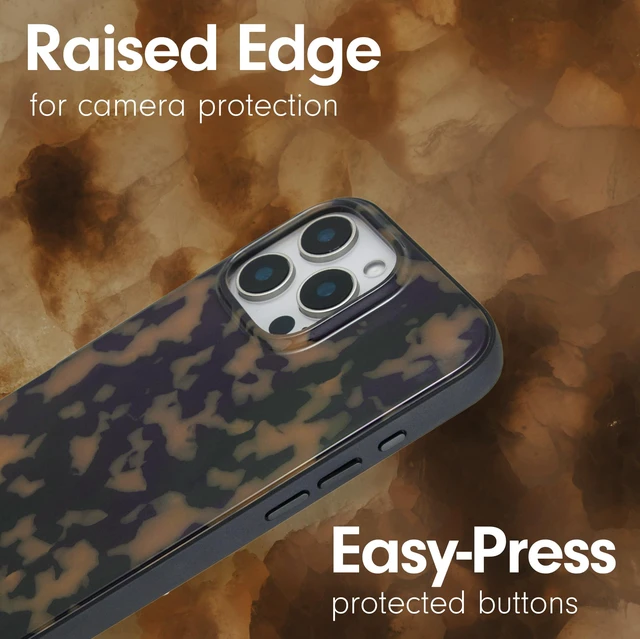 Alt view image 5 of 7 - Case for iPhone 16 Pro | Compatible with MagSafe | 10ft Drop Tested | Tortoiseshell | Brown Tort