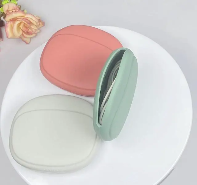 Alt view image 6 of 7 - Silicone Headphone Organizer-Data Cable Storage Case-Mini Key Box-Portable Wired Headphone Organizer(Red-Grey-Green-3PCS)