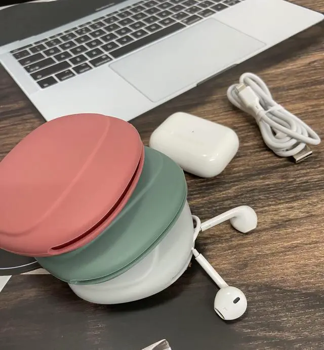 Alt view image 7 of 7 - Silicone Headphone Organizer-Data Cable Storage Case-Mini Key Box-Portable Wired Headphone Organizer(Red-Grey-Green-3PCS)