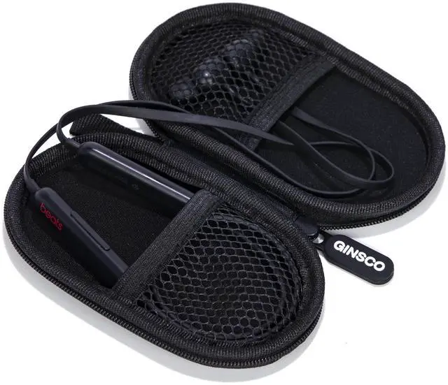 Main image of Mini-Portable Case for Beats Flex Wireless Earbuds with Built-in Microphone Earphones, for Apple EarPods Headphones Wired Ear Buds/Samsung Galaxy Wired Earbuds Hard Case for Earphones(Black)