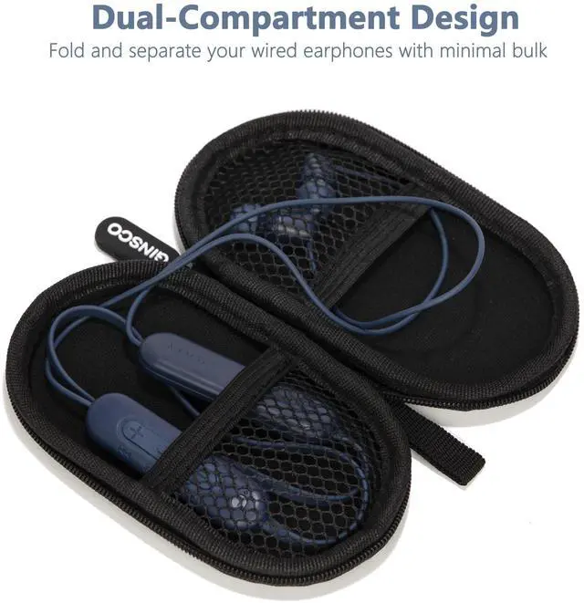 Alt view image 3 of 7 - Mini-Portable Case for Beats Flex Wireless Earbuds with Built-in Microphone Earphones, for Apple EarPods Headphones Wired Ear Buds/Samsung Galaxy Wired Earbuds Hard Case for Earphones(Black)