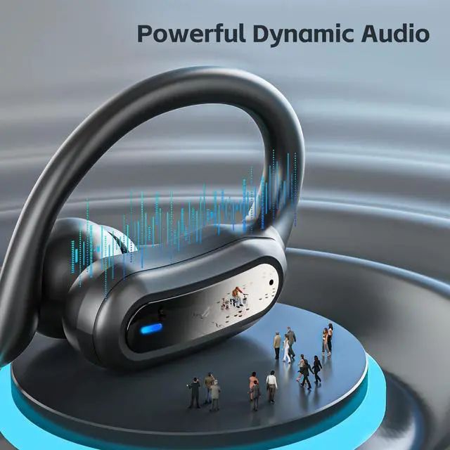 Alt view image 2 of 6 - _Mega Brand Wireless Earbuds, Bluetooth 5.3 Headphones, True Wireless Stereo Earphones with IPX6 Waterproof, Noise Cancelling Mic, Fast Charging and Comfort Fit Ear Buds for Sports, Workouts - Black