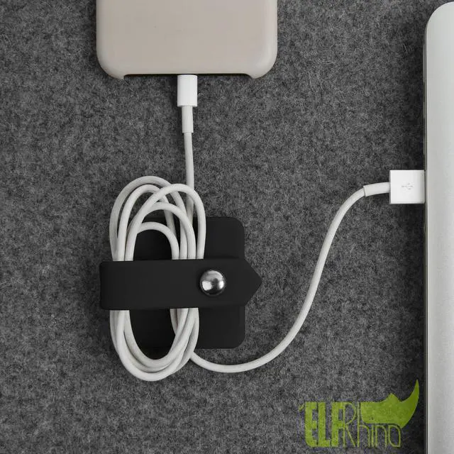 Alt view image 7 of 7 - _Mega Brand Headphone Case Cord Organizer Earbuds Holder Earphones Case Wrap Winder Headset Keeper Cord Manager Cable Organizer Black