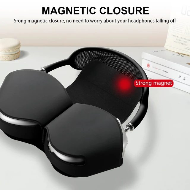 Alt view image 2 of 7 - Apple Airpods Max Smart Case Cover, Soft PU Leather Protective Cover Accessories for Airpod Max with Sleep Mode, Anti-Dust Travel Carrying Case for Airpods Pro Max Headphones, Black