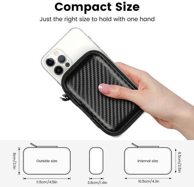 Alt view image 6 of 7 - Earbud Case, Earphone Carrying Case Holder Storage Mini Bag Headphone Small Pouch Cell Phone Accessories Organizer for EarPods Airpods Beats Flex Bose Wired Earbuds USB Cable Wall Charger