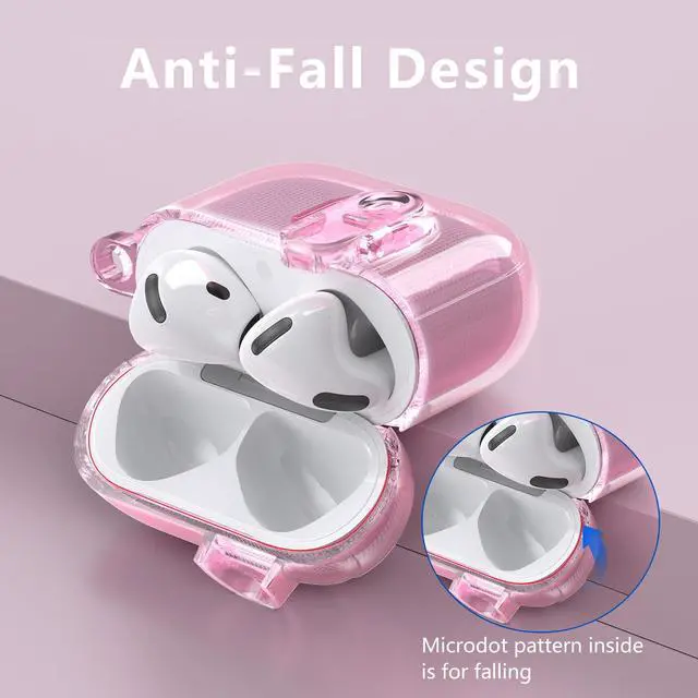 Alt view image 5 of 7 - (with Safety Lock) Clear Case Compatible with Cute Apple Airpods 4 Cases 2024 Women, Soft TPU Transparency Air pods 4 Gen Cases iPods 4 Earbuds Case Girl Bling Keychain for Airpod iPod 4th Gen