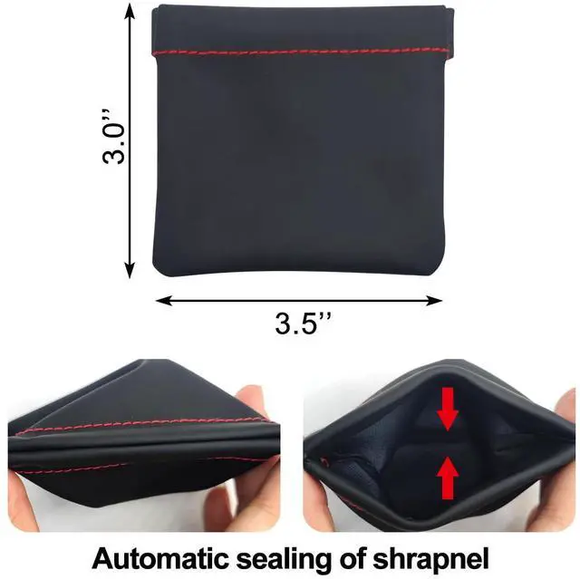 Alt view image 3 of 6 - 3pcs Earphone Pouch PU Leather Headphone Storage Bag Universal Spring Bag Closure Soft Elastic Snap Spring Pouch for Storing Earphones, Coins, Keys, USB Flash Drives, Jewellery