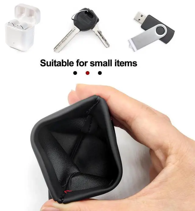 Alt view image 2 of 6 - 3pcs Earphone Pouch PU Leather Headphone Storage Bag Universal Spring Bag Closure Soft Elastic Snap Spring Pouch for Storing Earphones, Coins, Keys, USB Flash Drives, Jewellery