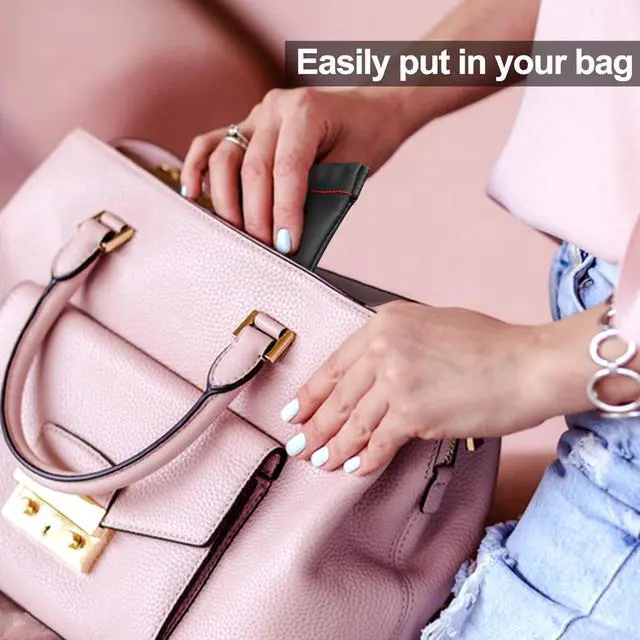 Alt view image 5 of 6 - 3pcs Earphone Pouch PU Leather Headphone Storage Bag Universal Spring Bag Closure Soft Elastic Snap Spring Pouch for Storing Earphones, Coins, Keys, USB Flash Drives, Jewellery