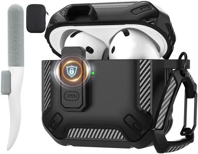 Main image of for AirPods 4 Case with Magnetic Lock, Magsafe Compatible, Black