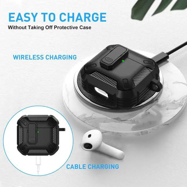 Alt view image 4 of 7 - for AirPods 4 Case with Magnetic Lock, Magsafe Compatible, Black