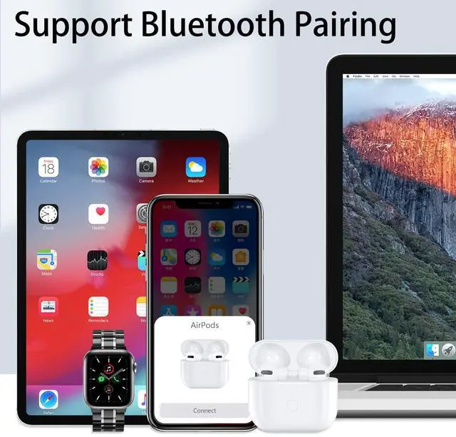 Alt view image 2 of 7 - Wireless Charging Case Replacement Compatible with AirPod 3rd Generation, Air Pod 3 Charger Case with Bluetooth Pairing Sync Button Without Earbuds, White