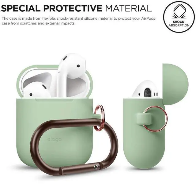 Alt view image 3 of 7 - Silicone Case with Keychain for airpods 1 & 2