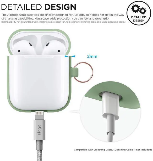 Alt view image 4 of 7 - Silicone Case with Keychain for airpods 1 & 2