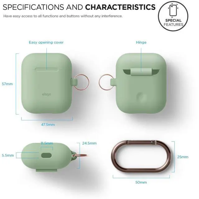 Alt view image 5 of 7 - Silicone Case with Keychain for airpods 1 & 2