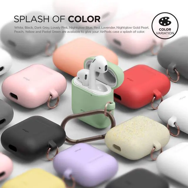 Alt view image 6 of 7 - Silicone Case with Keychain for airpods 1 & 2