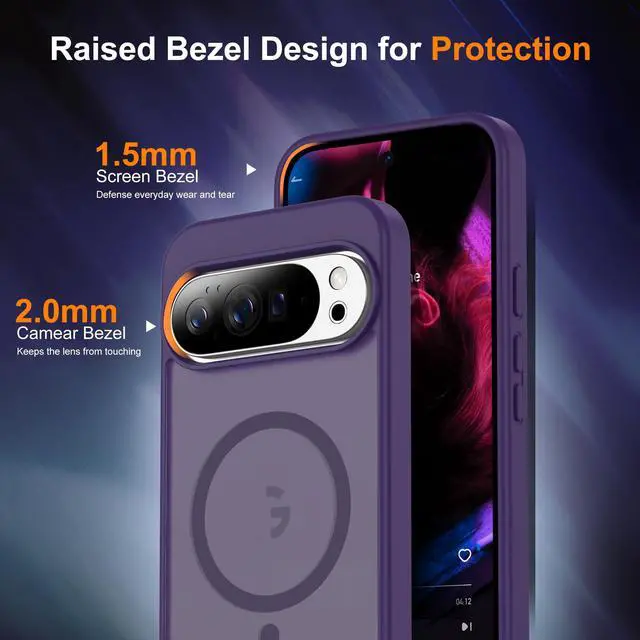 Alt view image 3 of 7 - _Mega Brand Compatible with Google Pixel 10 Case & Google Pixel 10 Pro Case with Magnetic [Compatible with Mag-Safe] Slim Translucent Matte Phone Cases with Anti-Fingerprint Tech, Purple