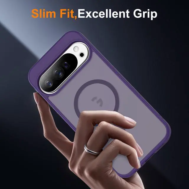 Alt view image 6 of 7 - _Mega Brand Compatible with Google Pixel 10 Case & Google Pixel 10 Pro Case with Magnetic [Compatible with Mag-Safe] Slim Translucent Matte Phone Cases with Anti-Fingerprint Tech, Purple