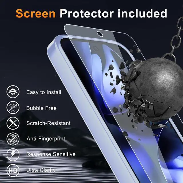 Alt view image 6 of 7 - Phone Cover for Google Pixel 9a Case | with 1 Screen Protector, Compatible with MagSafe, Magnetic, Military Grade Protection, Translucent Matte Frosted Back, Lavender Purple