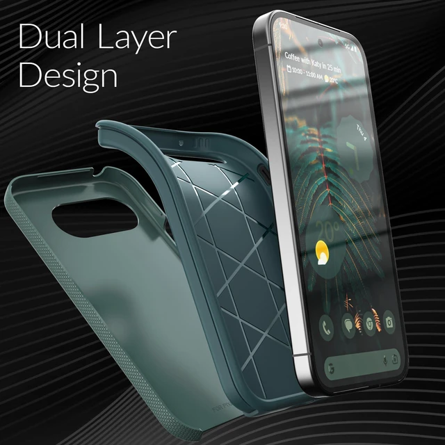 Alt view image 4 of 7 - Dual Guard for Google Pixel 9a Case - Forest Green | Designed for the Google Pixel 9a (6.3 inch) with Wireless Charging Compatibility and a Textured Grip