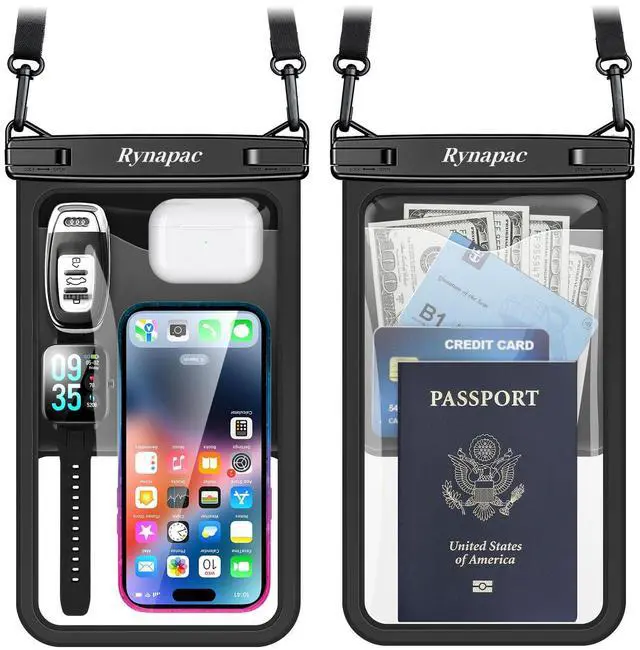 Main image of _Mega Brand Waterproof Phone Pouch Bag - 2 Pack Waterproof Phone Case for iPhone 17 16 15 14 Pro Max Galaxy S25 S24 Ultra, IPX8 Cellphone Water Protector Pouch Beach Essentials Travel Must Haves