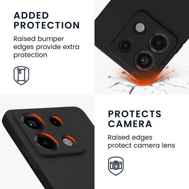 Alt view image 3 of 7 - _Mega Brand Case Compatible with Xiaomi Redmi Note 13 Pro 5G / Poco X6 5G Case - Soft Slim Protective TPU Silicone Cover - Black Matte